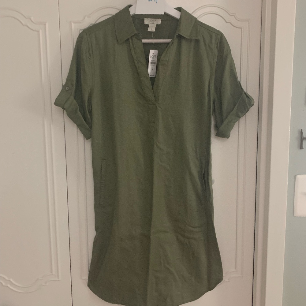 Olive colored Loft Outlet Lounge Dress